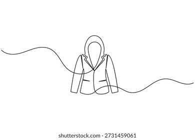 Blazer continuo de una línea de dibujo de arte para la moda formal de negocios y diseño de ropa profesional