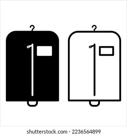 Blazer Cover Icon, Travel Garment Bag, Suit Bag, Jacket, Coat Protection Cover Vektorgrafik Illustration