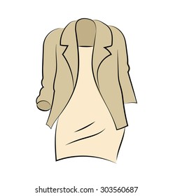 
Blazer Dress Hand Drawn Sketchy Vector Icon
