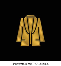 Blazer gold plated metalic icon or logo vector