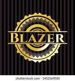 Blazer gold shiny badge. Vector Illustration. Detailed.