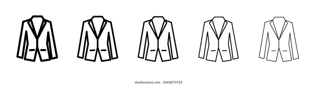 Blazer icon black and white vector sign