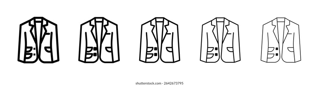 Ícone Blazer vetor isolado no fundo branco definido
