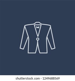 Blazer icon. Blazer linear design concept from Clothes collection. Simple element vector illustration on dark blue background.