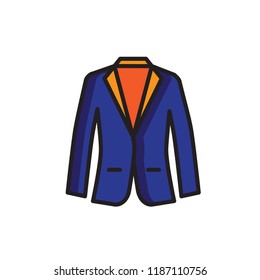 blazer icon vector Filled outline style