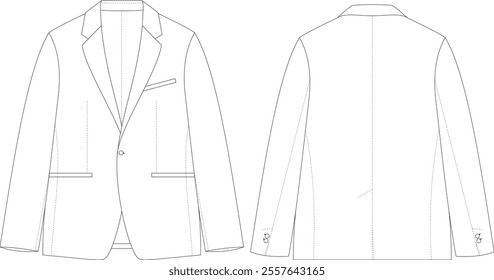 blazer jacket front and back view