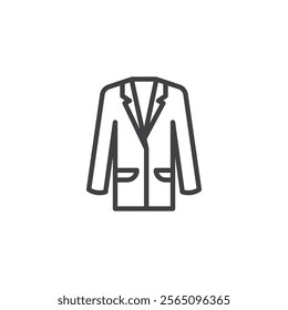 Blazer jacket line icon. linear style sign for mobile concept and web design. Jacket outline vector icon. Symbol, logo illustration. Vector graphics