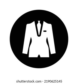 Blazer, jacket, suit icon. Rounded vector design.