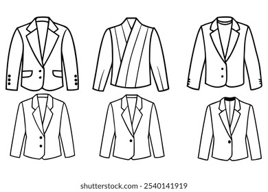 Ilustración de arte de línea de blazer para conceptos de moda moderna 