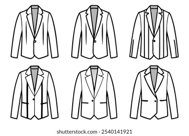 Ilustración de arte de línea de blazer para conceptos de moda moderna 