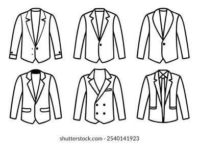 Ilustración de arte de línea de blazer para conceptos de moda moderna 