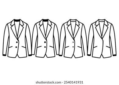 Ilustración de arte de línea de blazer para conceptos de moda moderna 