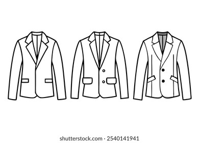 Ilustración de arte de línea de blazer para conceptos de moda moderna 