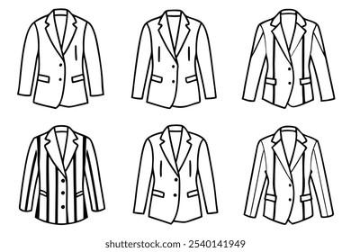 Ilustración de arte de línea de blazer para conceptos de moda moderna 