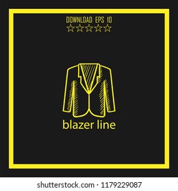 blazer line sketch vector icon