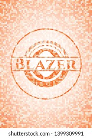 Blazer orange mosaic emblem. Vector Illustration. Detailed.