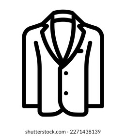 vectores de icono de línea masculina de blazer outwear. letrero de desgaste de blazer. símbolo de contorno aislado ilustración negra