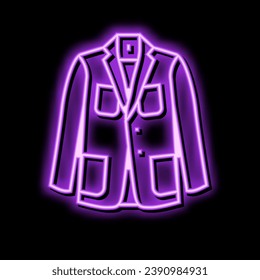 blazer outerwear male neon light sign vector. blazer outerwear male sign. isolated symbol illustration