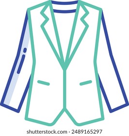 Blazer outline color vector illustration