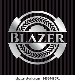 Blazer silvery badge or emblem. Vector Illustration. Mosaic.