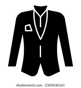 Blazer solid icon. Jacket vector illustration isolated on white. Formal clothes glyph style design, designed for web and app. Eps 10