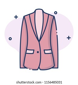 Blazer vector illustration in line color design