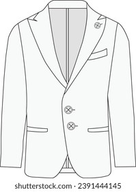  blazer Vector línea de arte contorno de la colección de blazer con pinzas de pecho para gráficos de tamaño diseño de simulación de ilustración de blazador
