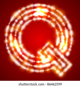 Blazing alphabet. Stylized as New Year's carnival fireworks. RGB