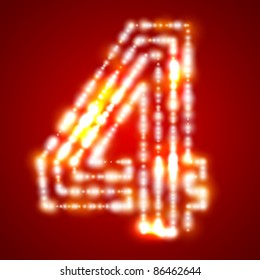 Blazing alphabet. Stylized as New Year's carnival fireworks. RGB