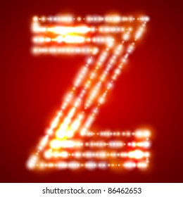 Blazing alphabet. Stylized as New Year's carnival fireworks. RGB