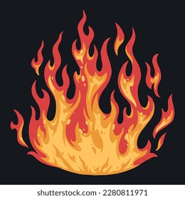 Emblema del fuego del fuego del blanco colorido con llamas infernales para el diseño del sitio sobre la seguridad contra incendios o la extinción de la ilustración del vector de ignición