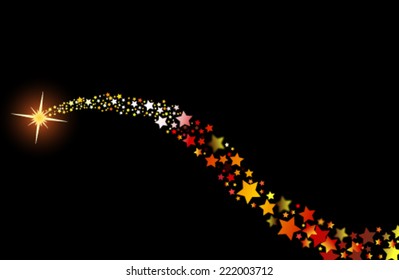 blazing comet shooting star vector illustration