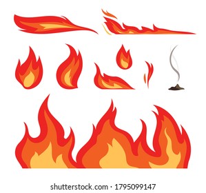 Blazing effect flat illustrations set.