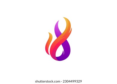 blazing fire 3d style logo design