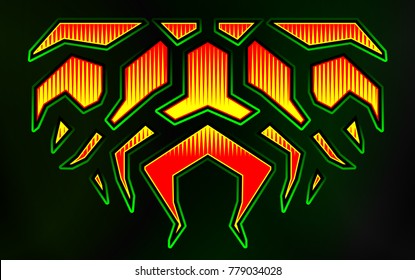 Blazing fire decals for the hood of the car. Hot Rod Racing Flames. Vinyl ready tribal flames. Vehicle and motorbike stickers, with burning effect isolated vector.