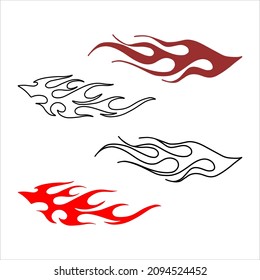 Blazing Fire Design Vector Left Right Stock Vector (Royalty Free ...