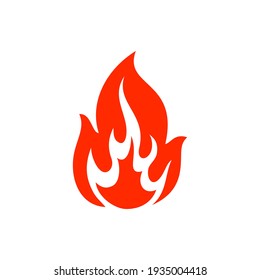 Blazing fire flame isolated burning lit ignition isolated icon. Vector furious blazing ignition, warning about flammable object, passion and hell symbol. Fiery energy explosion, hot fireball, bonfire