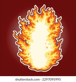 Blazing fire with luminous fire tongue logo illustrations vector for your work logo, merchandise t-shirt, stickers and label designs, poster, greeting cards advertising business company or brands