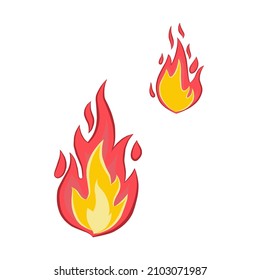 blazing fire vector illustration, isolated on white background. for design elements