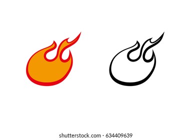 Blazing fire vector illustration with a space for text