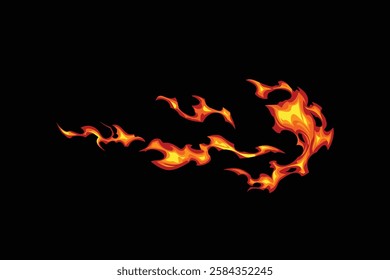 blazing flame fire cartoon effect