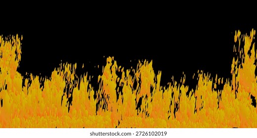 Blazing flames stacked one on top of the other. This is created using 3D illustration and 3D rendering. The background material is a wavy fire graphic.