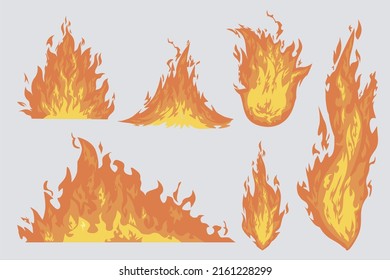 Hot Fire Graphic Blazing Flammen auf weißem Hintergrund