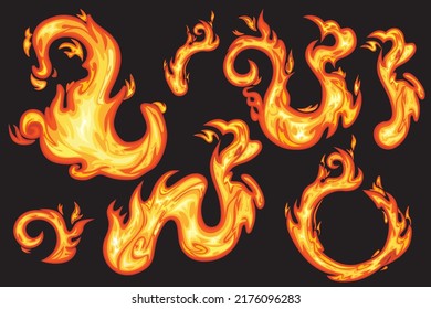 Blazing Hot Fire Vector. Flames of fire