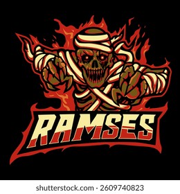 Blazing Mummy Mascot Logo Design Ideas
