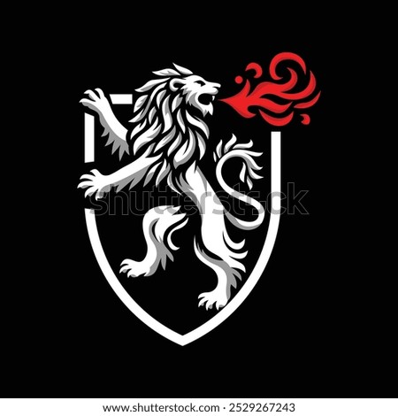Blazing Roar of a lion in a shield