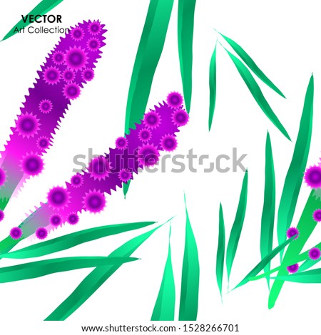 Blazing star flower Seamless Pattern, Vector illustration design element