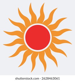 Ilustración de Arte vectorial de icono de sol ardiente