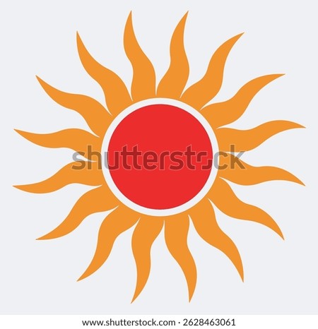 blazing sun icon vector art illustration