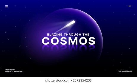 Blazing Through the Cosmos–Futuristic Space-Themed Gradient Background with Stellar Design- vector Design